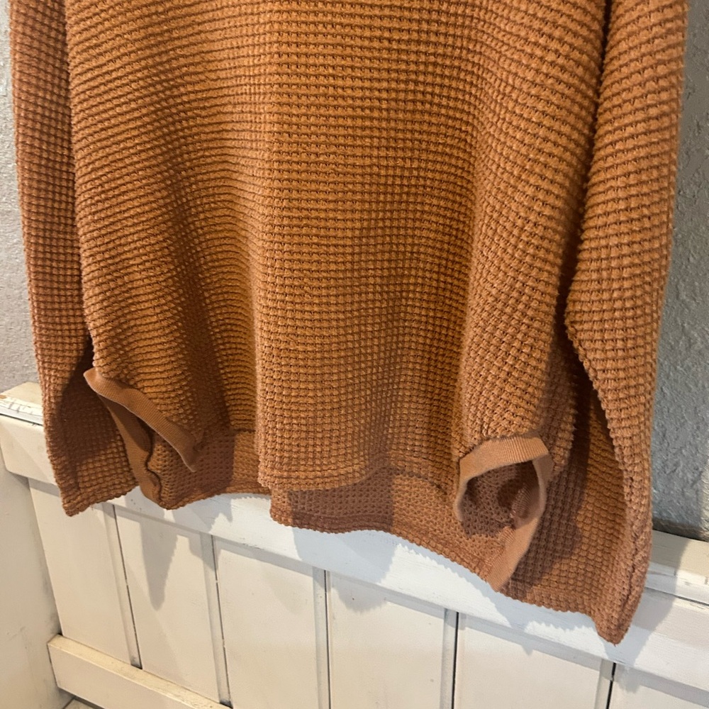 143 Story Orange Waffle Knit Top - Picture 7 of 10